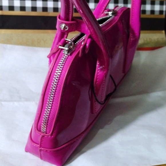 ZARA Trendy Pink 💕 Patent Shoulder Mini NWT - Picture 5 of 7